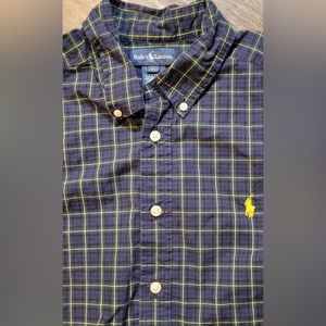 Boys large Ralph Lauren plaid button up shirt